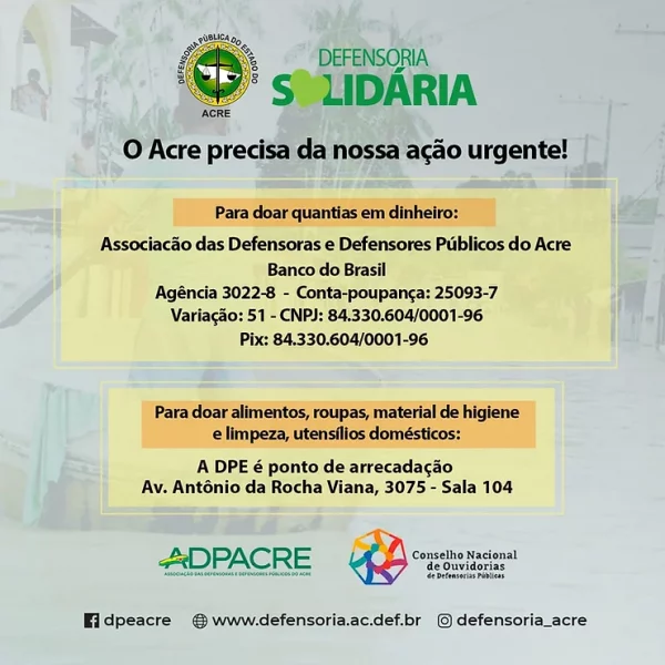 Campanha arrecada donativos para vítimas de enchente no Acre