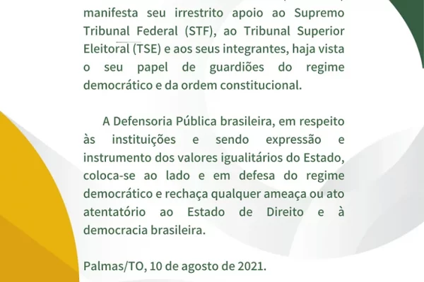 Condege publica nota de apoio ao STF e ao TSE