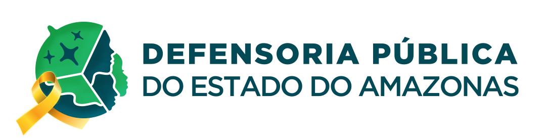 Logo da DPEAM com laço amarelo, símbolo do mês de prevenção ao suicídio